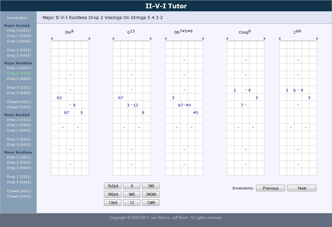 Rootless Major ii-V-I Tutor